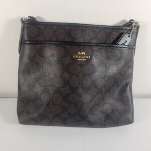 Coach Brown Signature Crossbody Bag with Monogram